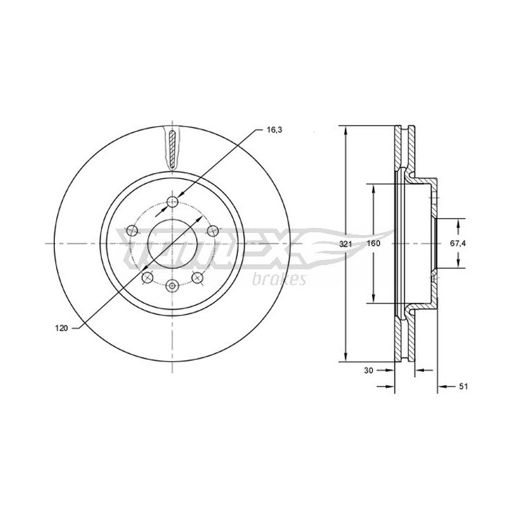 Tarcza hamulcowa TOMEX Brakes TX 72-55