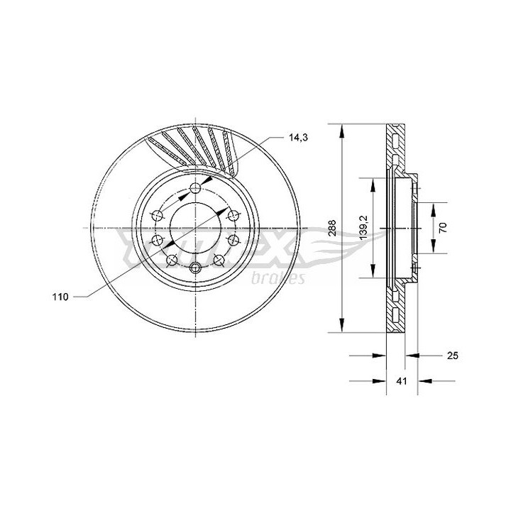 Tarcza hamulcowa TOMEX Brakes TX 70-55