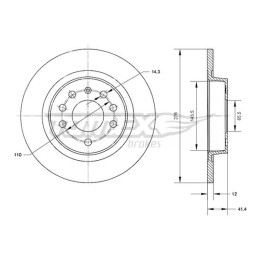 Tarcza hamulcowa TOMEX Brakes TX 70-81