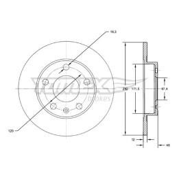 Tarcza hamulcowa TOMEX Brakes TX 72-70
