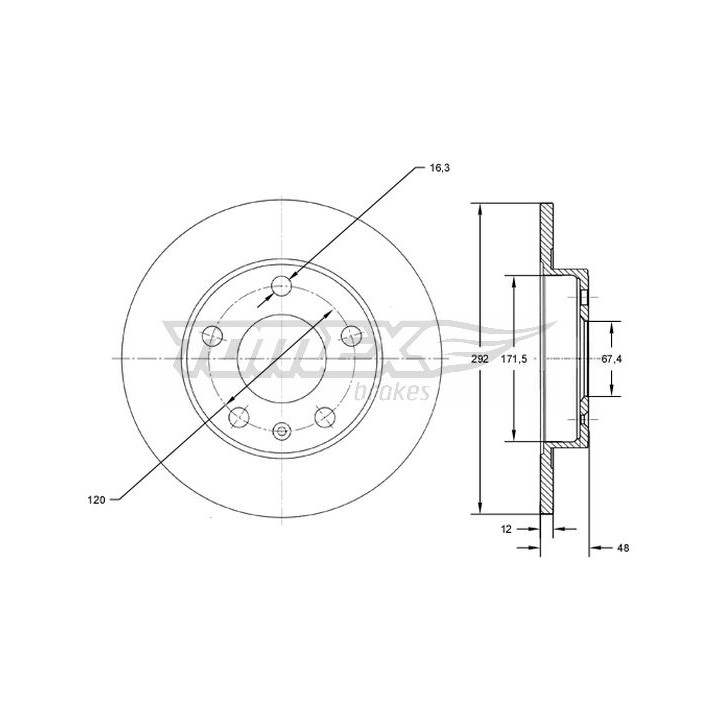 Tarcza hamulcowa TOMEX Brakes TX 72-70
