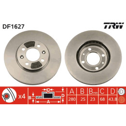 Tarcza hamulcowa TRW DF1627