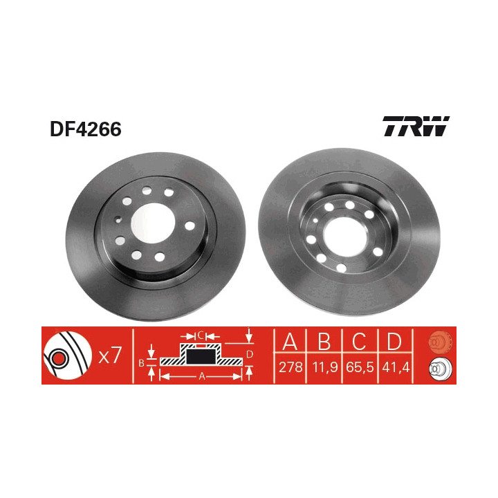 Tarcza hamulcowa TRW DF4266