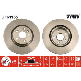 Tarcza hamulcowa TRW DF6113S