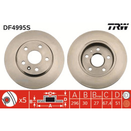 Tarcza hamulcowa TRW DF4995S