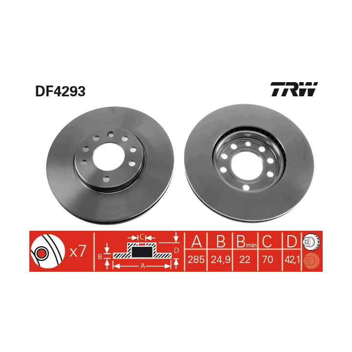 Tarcza hamulcowa TRW DF4293