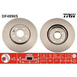 Tarcza hamulcowa TRW DF4996S