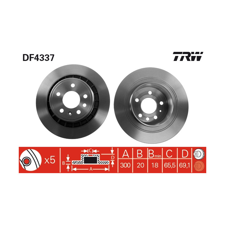 Tarcza hamulcowa TRW DF4337