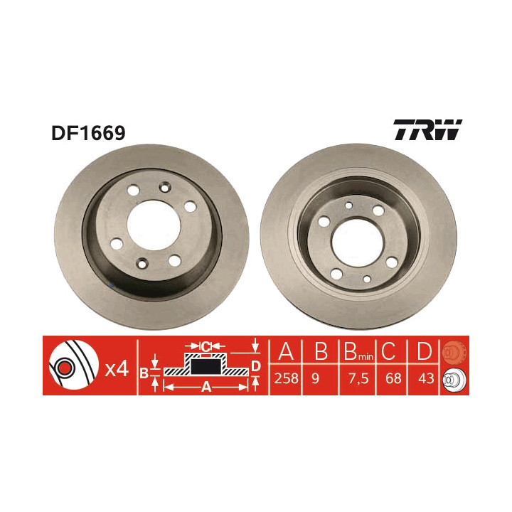 Tarcza hamulcowa TRW DF1669