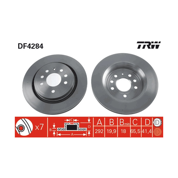 Tarcza hamulcowa TRW DF4284