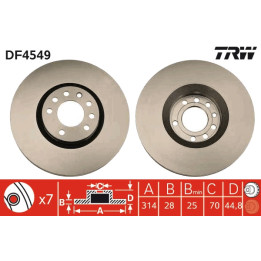 Tarcza hamulcowa TRW DF4549