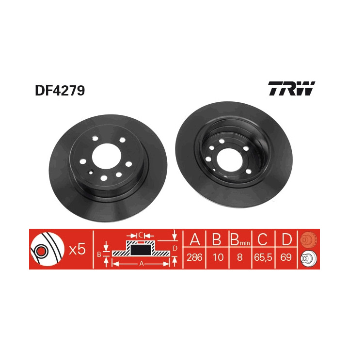 Tarcza hamulcowa TRW DF4279