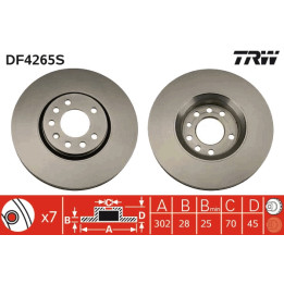 Tarcza hamulcowa TRW DF4265S