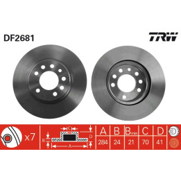 Tarcza hamulcowa TRW DF2681