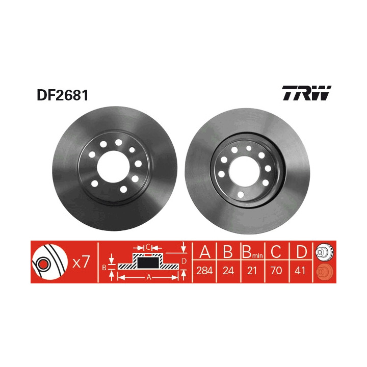 Tarcza hamulcowa TRW DF2681