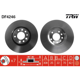 Tarcza hamulcowa TRW DF4246