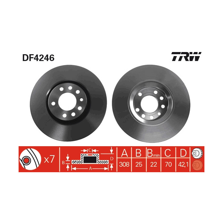 Tarcza hamulcowa TRW DF4246