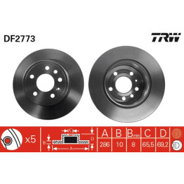 Tarcza hamulcowa TRW DF2773