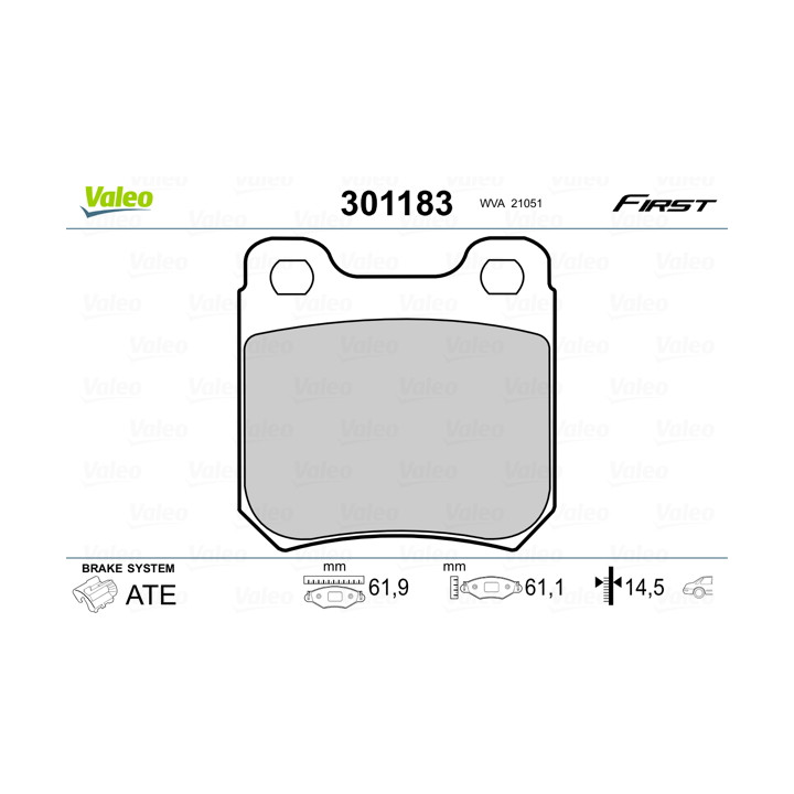 Klocki hamulcowe VALEO 301183