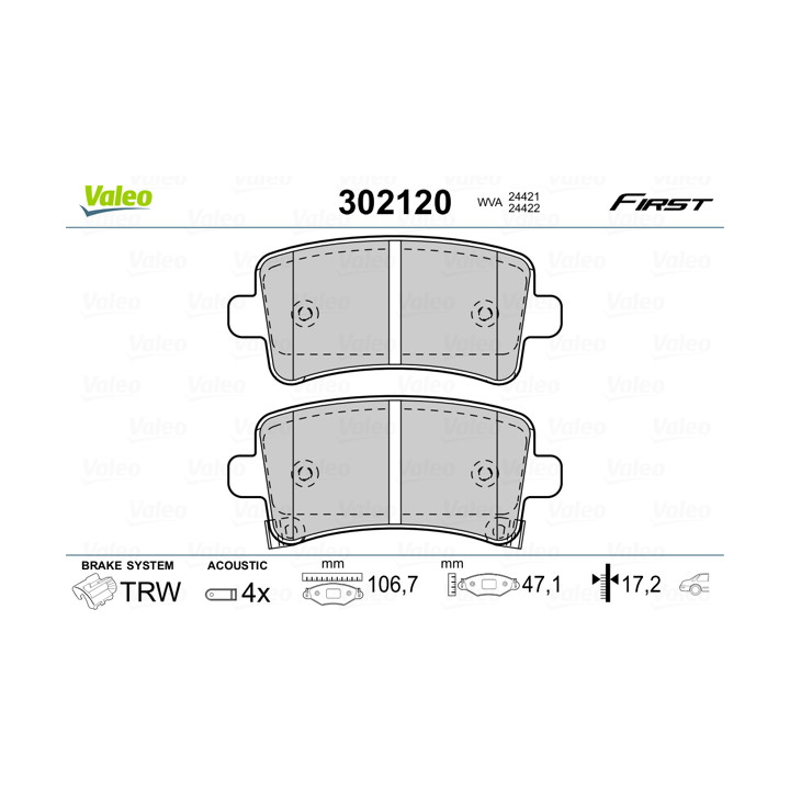 Klocki hamulcowe VALEO 302120
