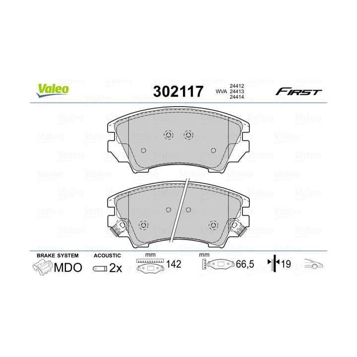 Klocki hamulcowe VALEO 302117