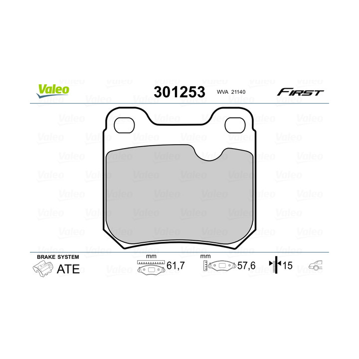 Klocki hamulcowe VALEO 301253