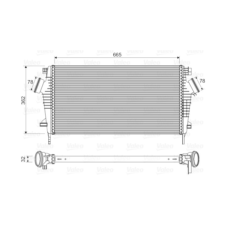Chłodnica powietrza Intercooler VALEO 818603