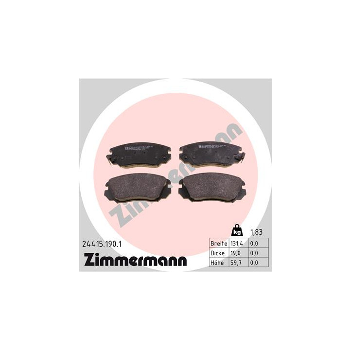 Klocki hamulcowe ZIMMERMANN 24415.190.1