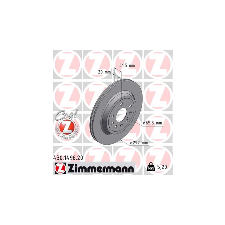 Tarcza hamulcowa ZIMMERMANN 430.1496.20