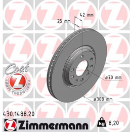 Tarcza hamulcowa ZIMMERMANN 430.1488.20
