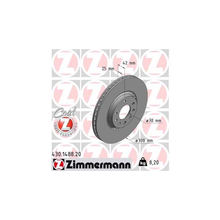 Tarcza hamulcowa ZIMMERMANN 430.1488.20