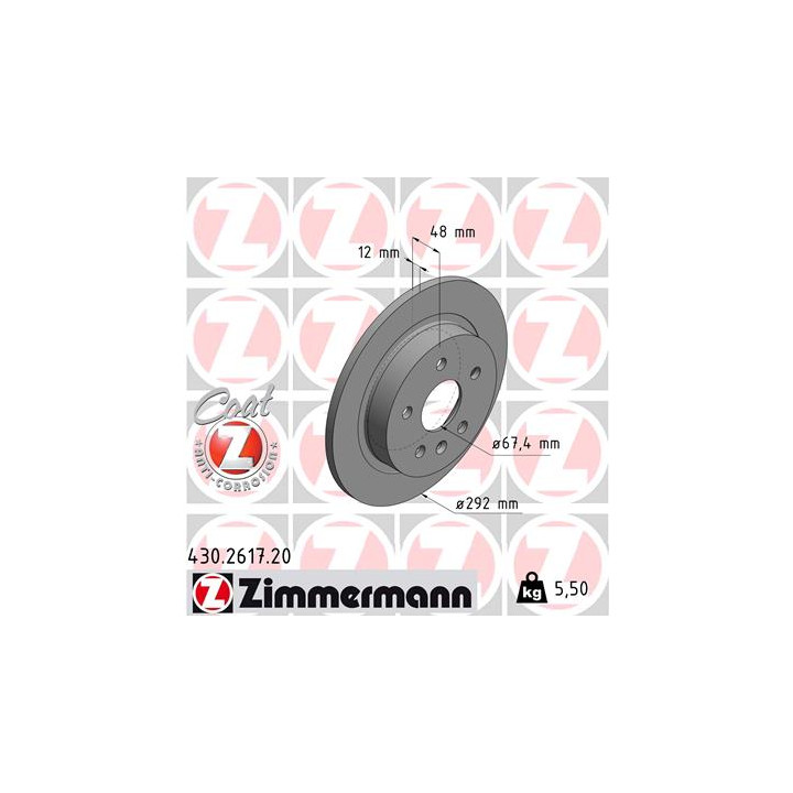 Tarcza hamulcowa ZIMMERMANN 430.2617.20