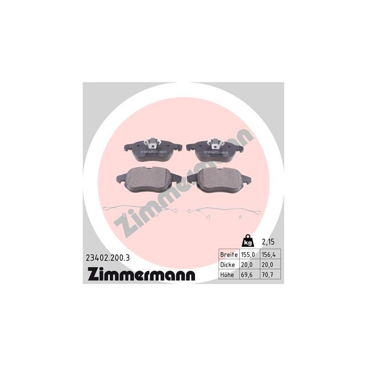 Klocki hamulcowe ZIMMERMANN 23402.200.3