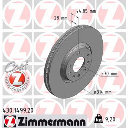 Tarcza hamulcowa ZIMMERMANN 430.1499.20