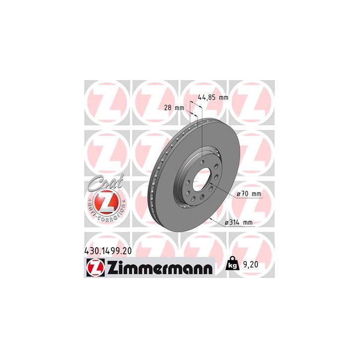Tarcza hamulcowa ZIMMERMANN 430.1499.20