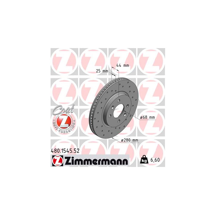 Tarcza hamulcowa ZIMMERMANN 480.1545.52