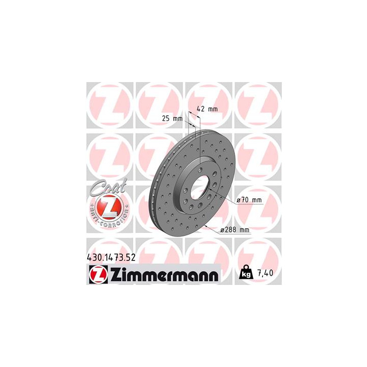 Tarcza hamulcowa ZIMMERMANN 430.1473.52