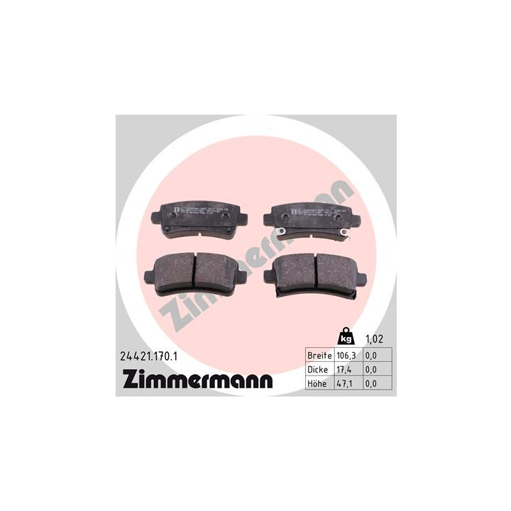Klocki hamulcowe ZIMMERMANN 24421.170.1