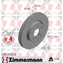 Tarcza hamulcowa ZIMMERMANN 430.2615.20