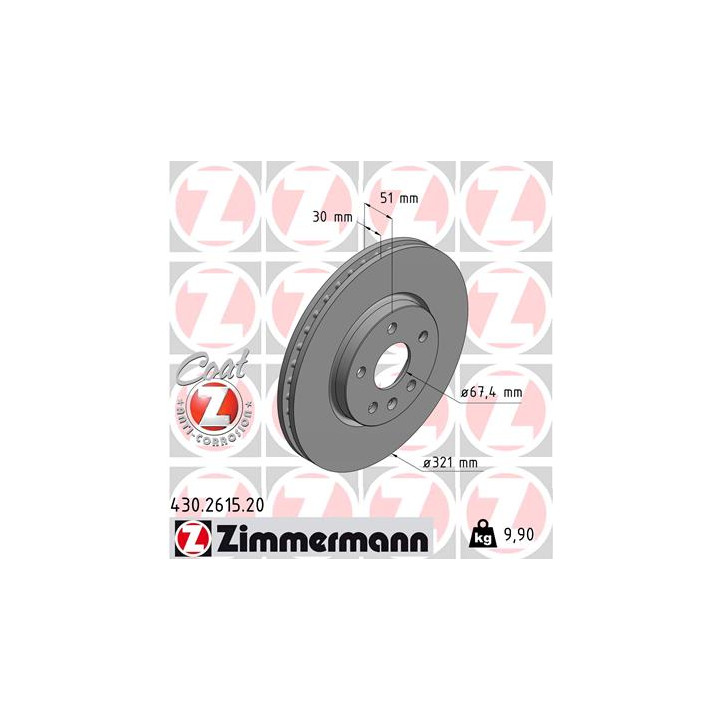 Tarcza hamulcowa ZIMMERMANN 430.2615.20