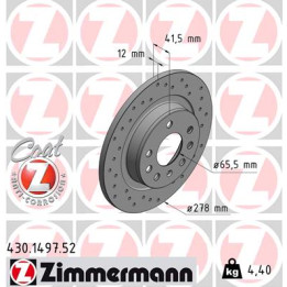 Tarcza hamulcowa ZIMMERMANN 430.1497.52