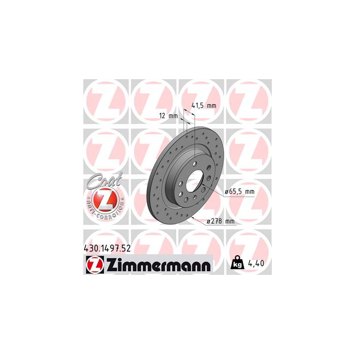 Tarcza hamulcowa ZIMMERMANN 430.1497.52