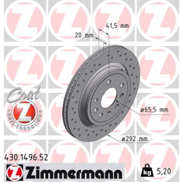 Tarcza hamulcowa ZIMMERMANN 430.1496.52