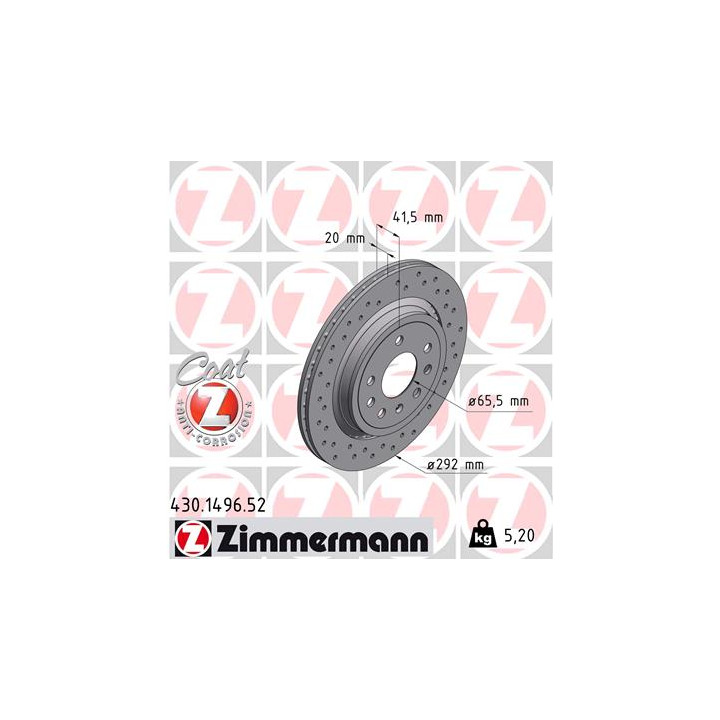 Tarcza hamulcowa ZIMMERMANN 430.1496.52