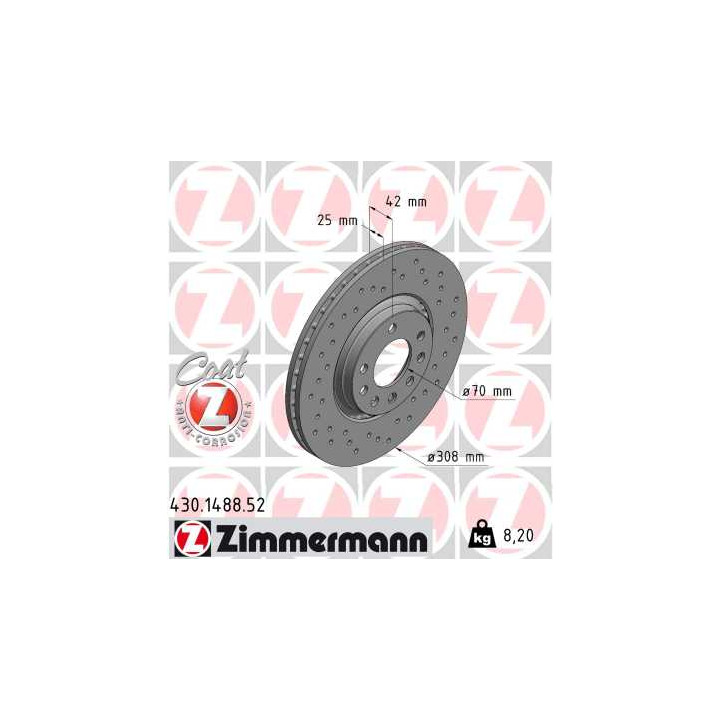 Tarcza hamulcowa ZIMMERMANN 430.1488.52