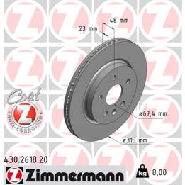 Tarcza hamulcowa ZIMMERMANN 430.2618.20