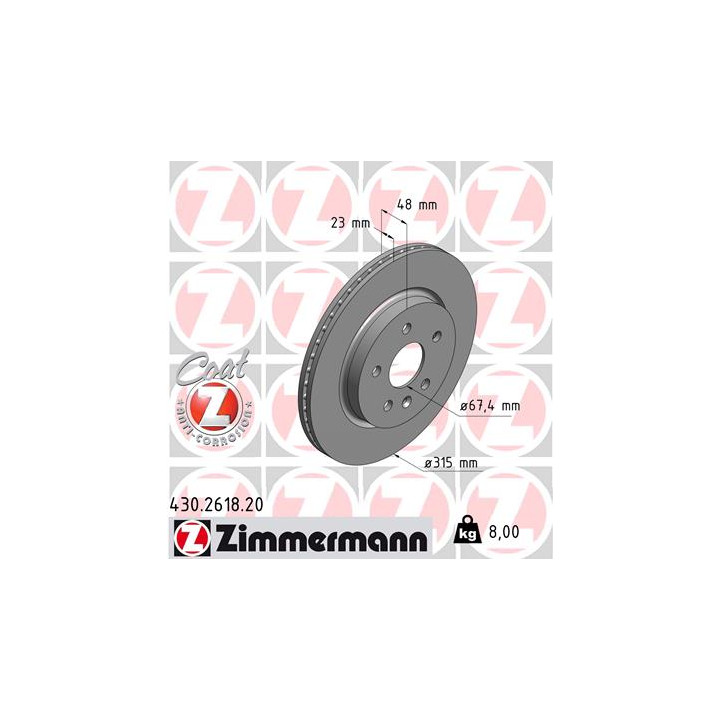 Tarcza hamulcowa ZIMMERMANN 430.2618.20