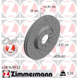 Tarcza hamulcowa ZIMMERMANN 430.1499.52