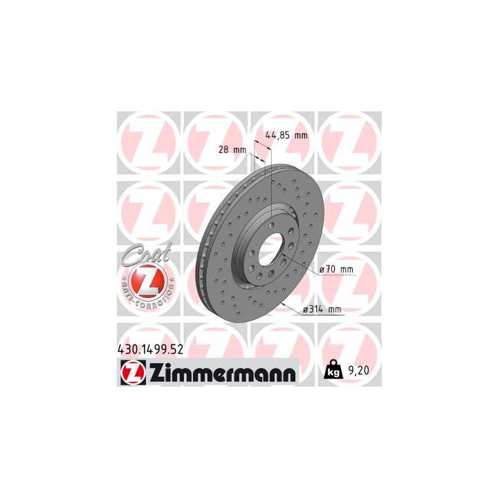 Tarcza hamulcowa ZIMMERMANN 430.1499.52