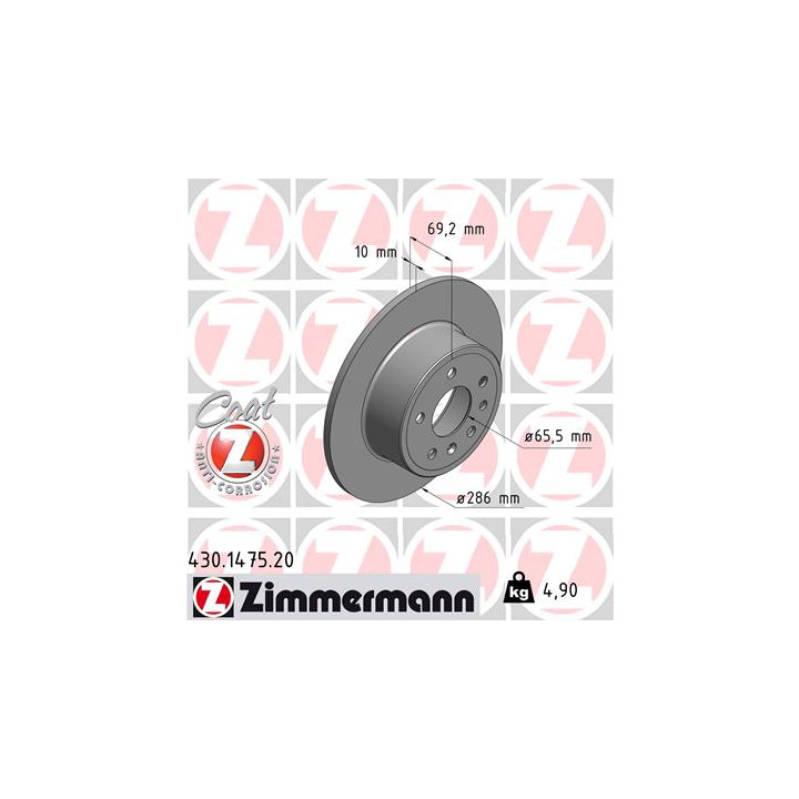 Tarcza hamulcowa ZIMMERMANN 430.1475.20